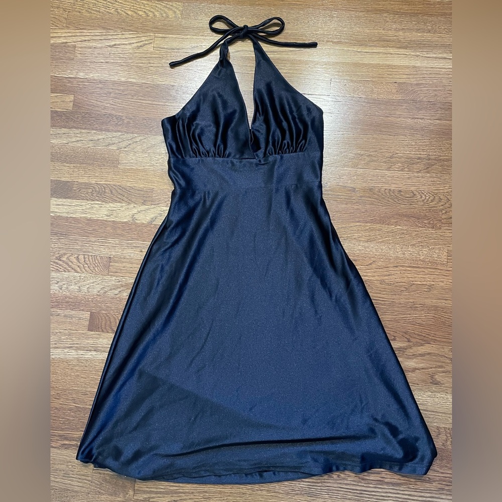 Elegant Black Halter Dress